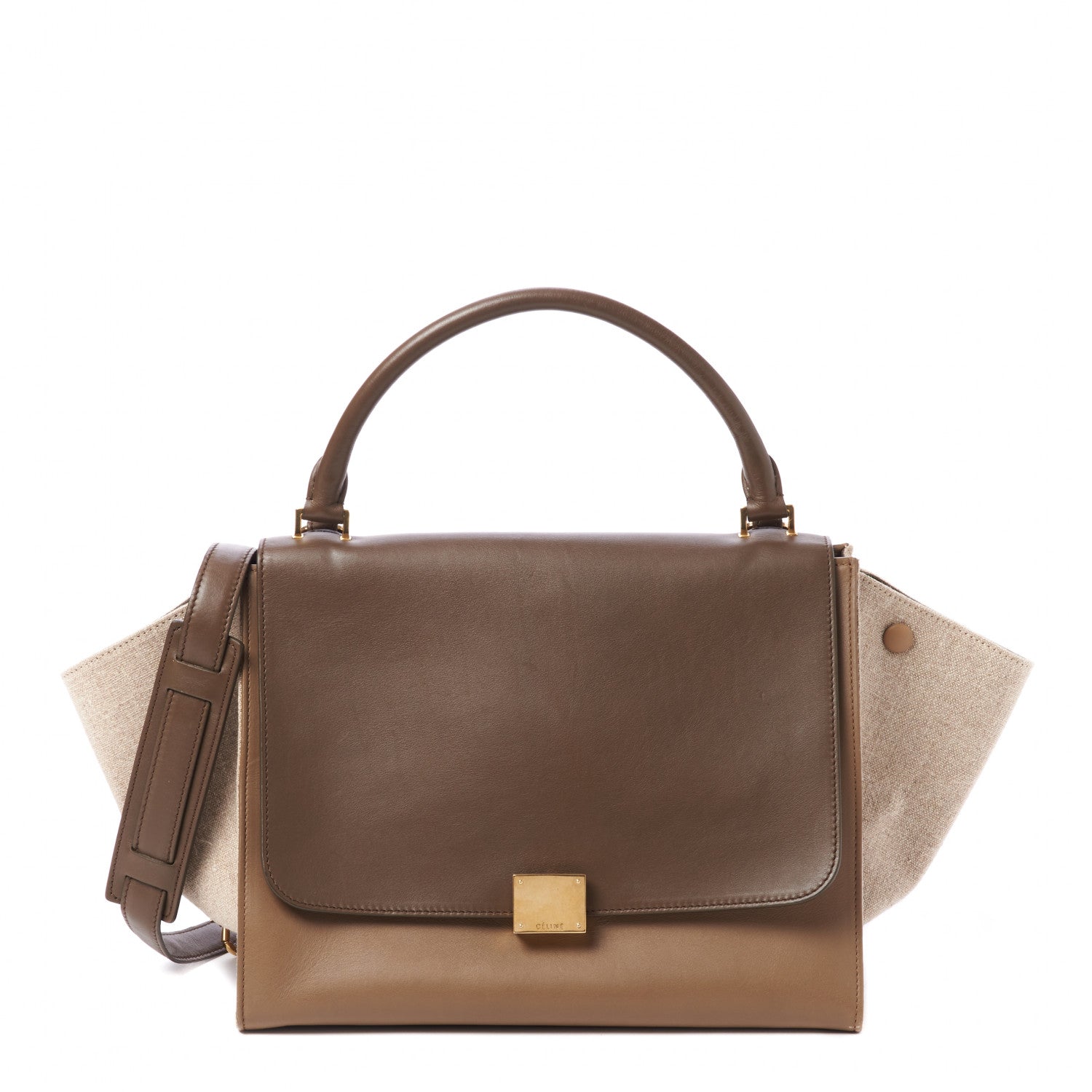 Celine Smooth Calfskin Linen Medium Tri-Color Trapeze Taupe 1 of 7