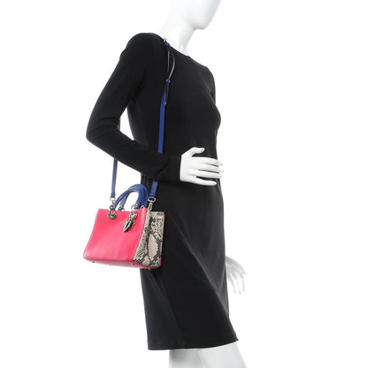 Christian Dior Calfskin Python Small Diorissimo Bag Fuchsia 2 of 7