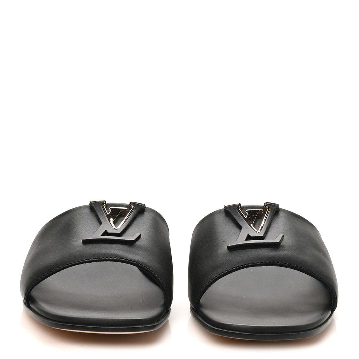 Calfskin LV Mare Flat Mule 37.5 Black