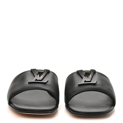 Louis Vuitton Calfskin LV Mare Flat Mule 37.5 Black 3 of 10