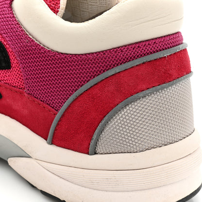 Chanel Mesh Suede Calfskin Grained Calfskin Womens CC Sneakers 37.5 Dark Pink Silver 18 of 19