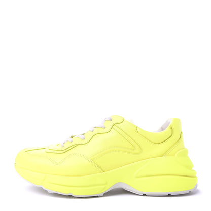 Gucci Calfskin Mens Rhyton Sneakers 8.5 Yellow Fluo 1 of 10