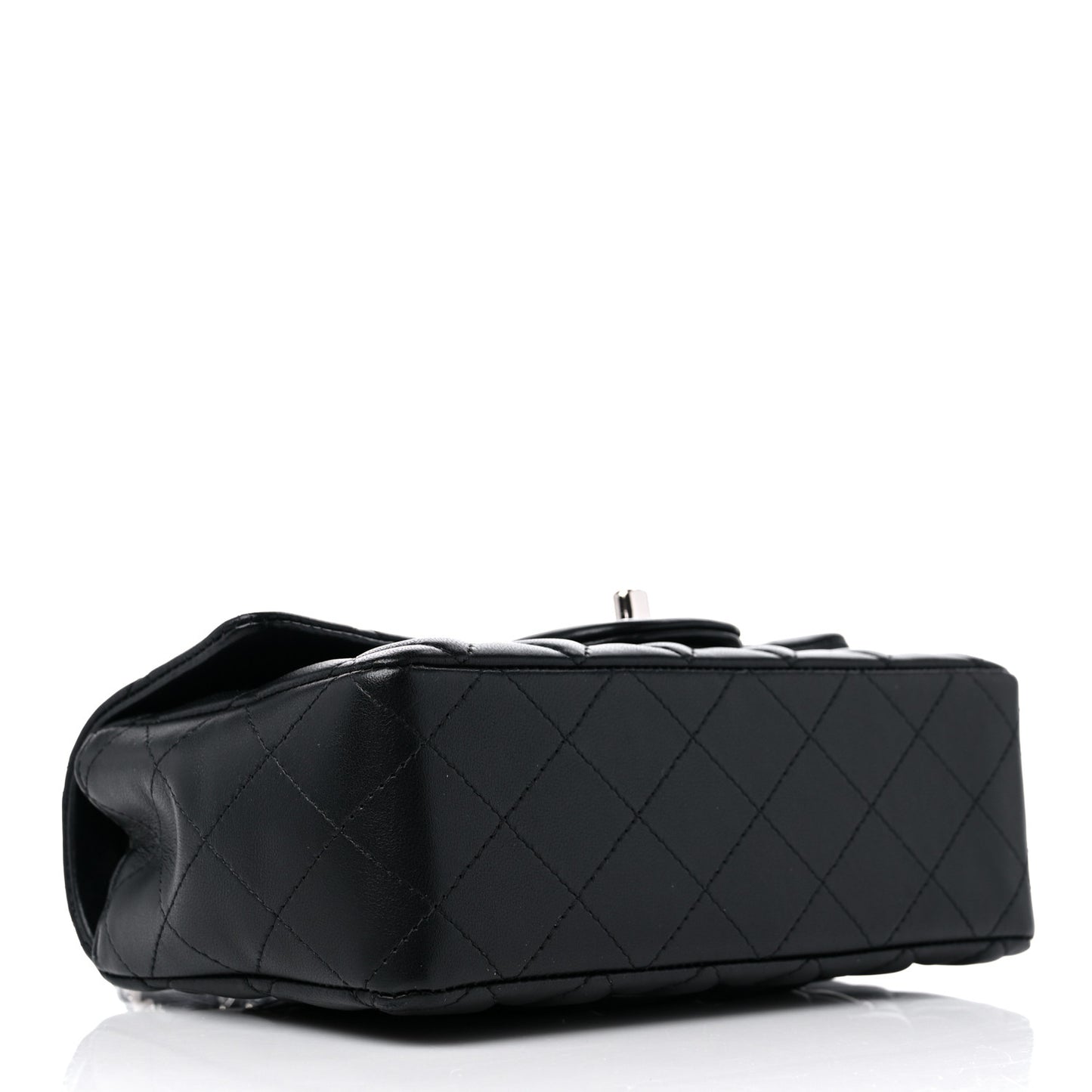Lambskin Quilted Mini Rectangular Flap Black