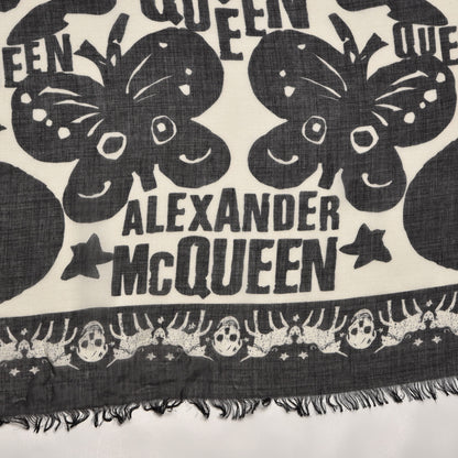 Alexander McQueen Modal Silk Fairy Tale Scarf Black White 3 of 4