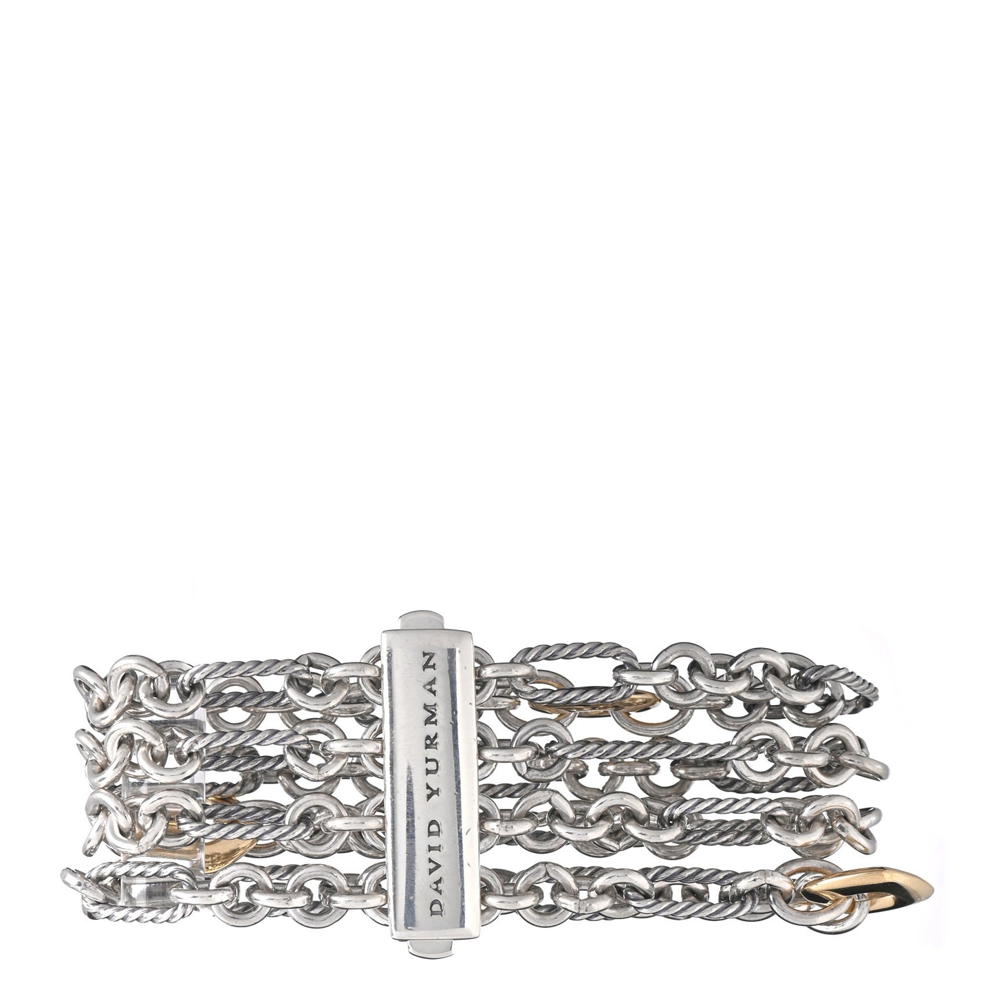 Sterling Silver 18K Yellow Gold 4 Strand Bracelet