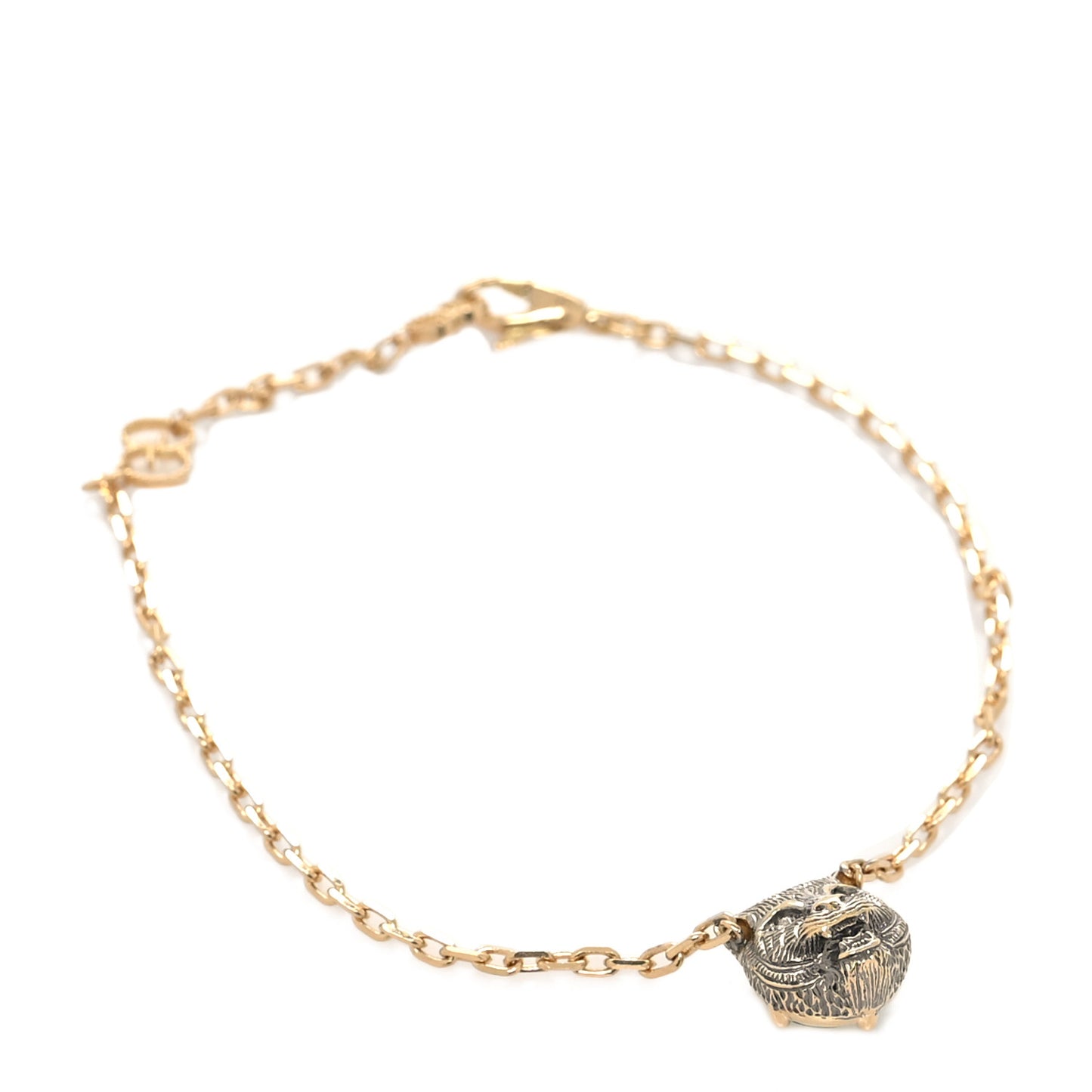 18K Yellow Gold Diamond Jade Le Marché des Merveilles Feline Bracelet