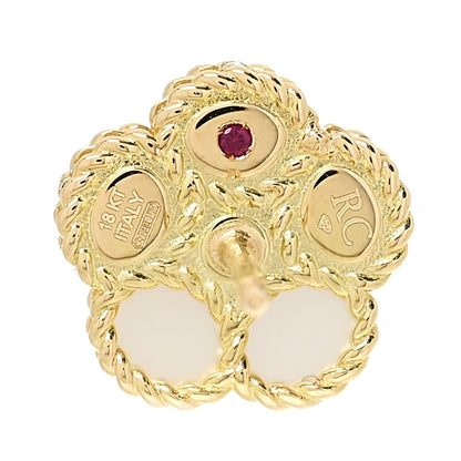 Roberto Coin 18K Yellow Gold Diamond Mother of Pearl Daisy Earrings 4 of 4