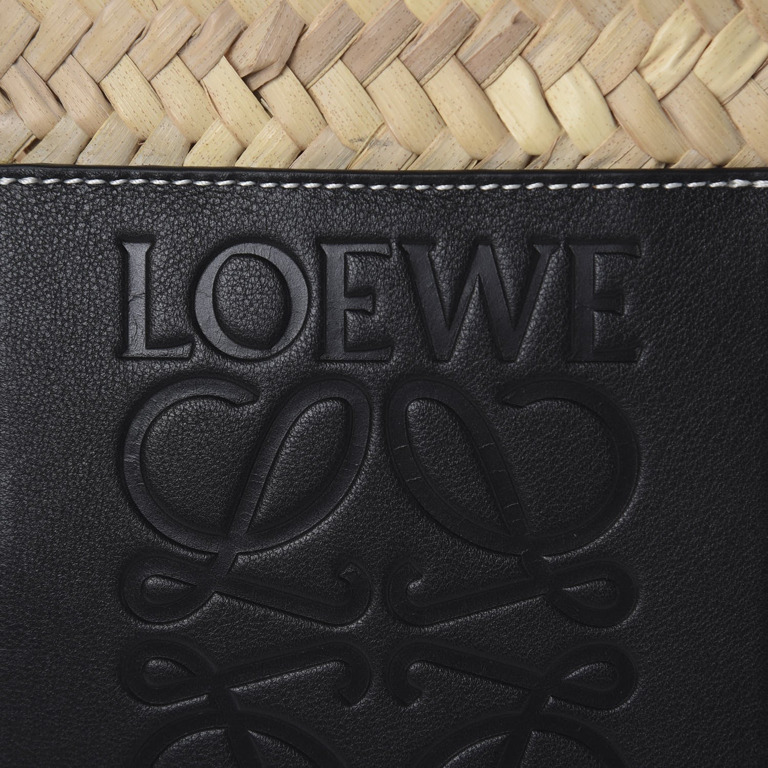 Loewe Raffia Basket Tote Bag Natural Black 7 of 8
