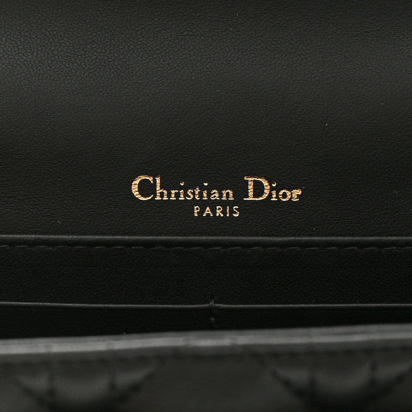 Lambskin Cannage Miss Dior Chain Pouch Black