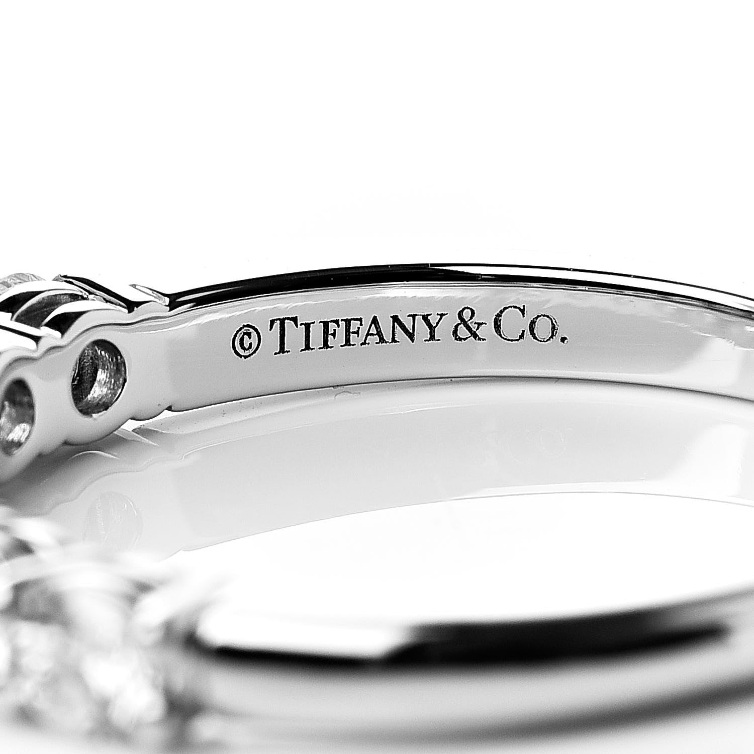 Tiffany Platinum Diamond 3mm Half Circle Embrace Band Ring 51 5.75 5 of 5