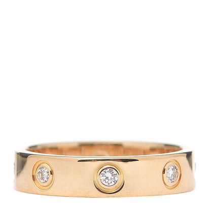 Cartier 18K Yellow Gold 8 Diamond 4mm Band LOVE Ring 48 4.5 1 of 4