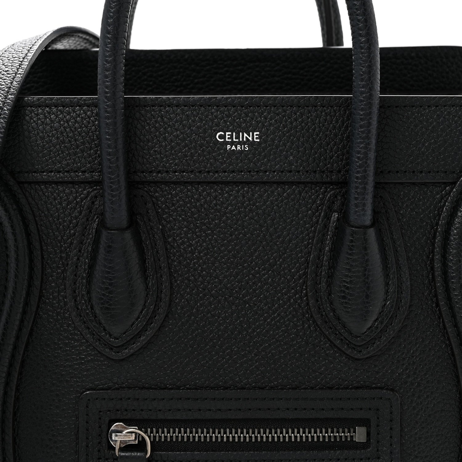 Celine Drummed Calfskin Nano Luggage Black 9 of 14