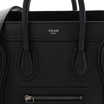 Celine Drummed Calfskin Nano Luggage Black 9 of 14