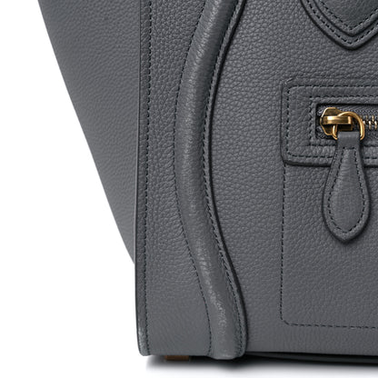 Celine Baby Drummed Calfskin Micro Luggage Kohl 17 of 19