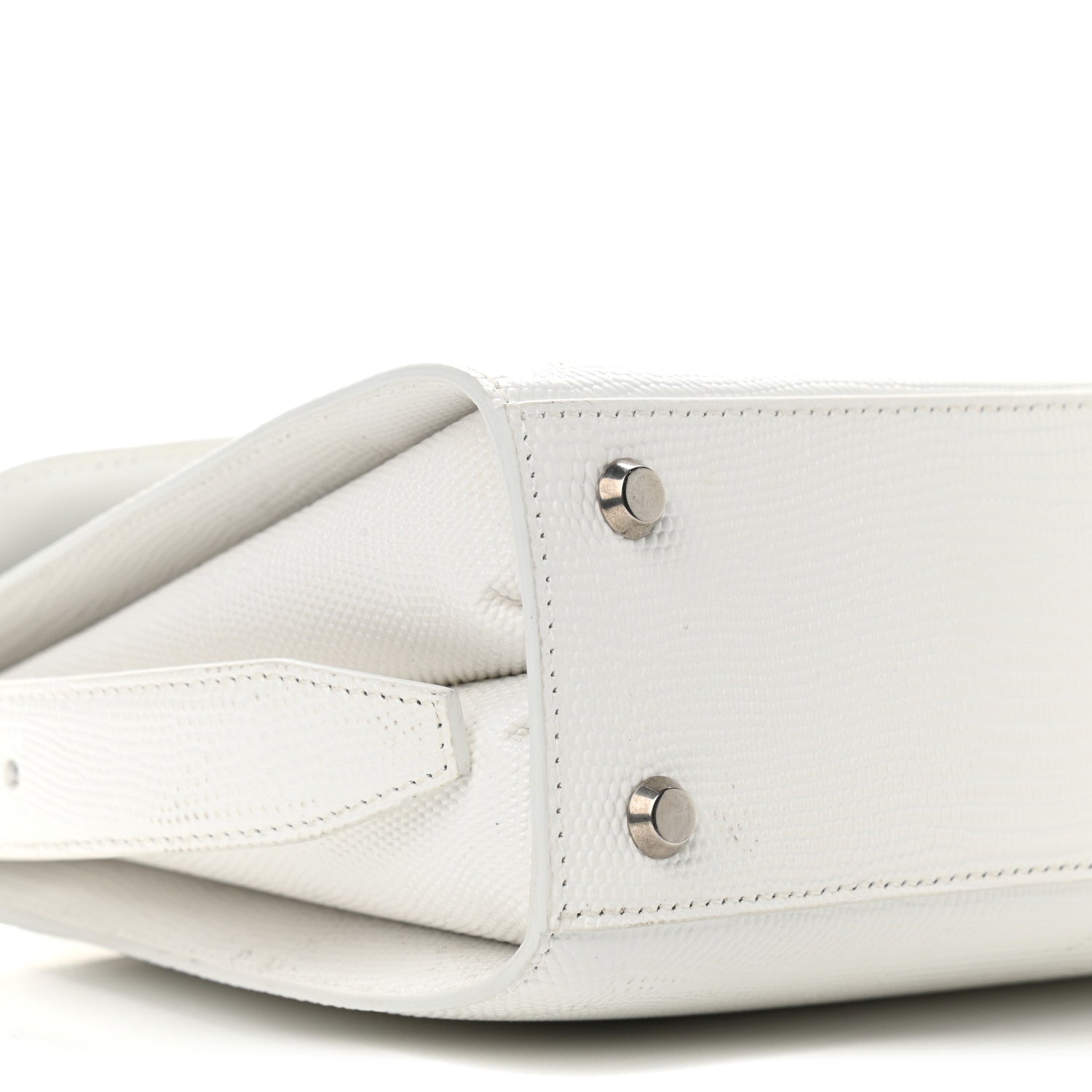 Balenciaga Patent Calfskin Lizard Embossed Medium Ghost Shoulder Bag Optic White 8 of 13