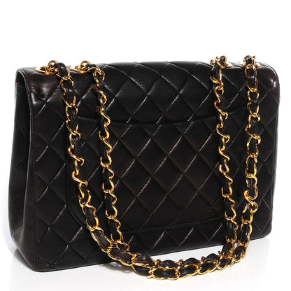 Chanel Lambskin Quilted Jumbo Flap Black 3 of 8