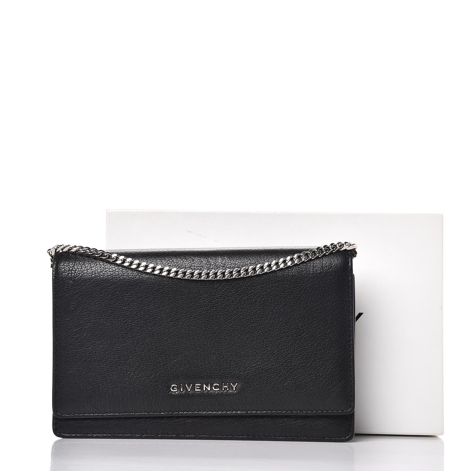 Givenchy Sugar Goatskin Pandora Chain Wallet Black 9 of 9
