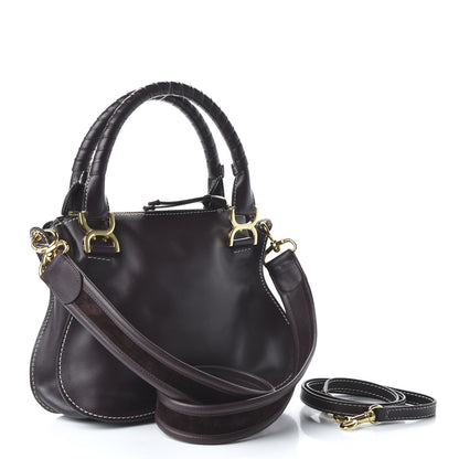 Chloe Smooth Calfskin Small Marcie Satchel Black Raisin 3 of 11