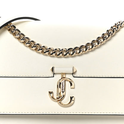 Jimmy Choo Shiny Calfskin Medium Varenne Shoulder Bag Latte 7 of 9