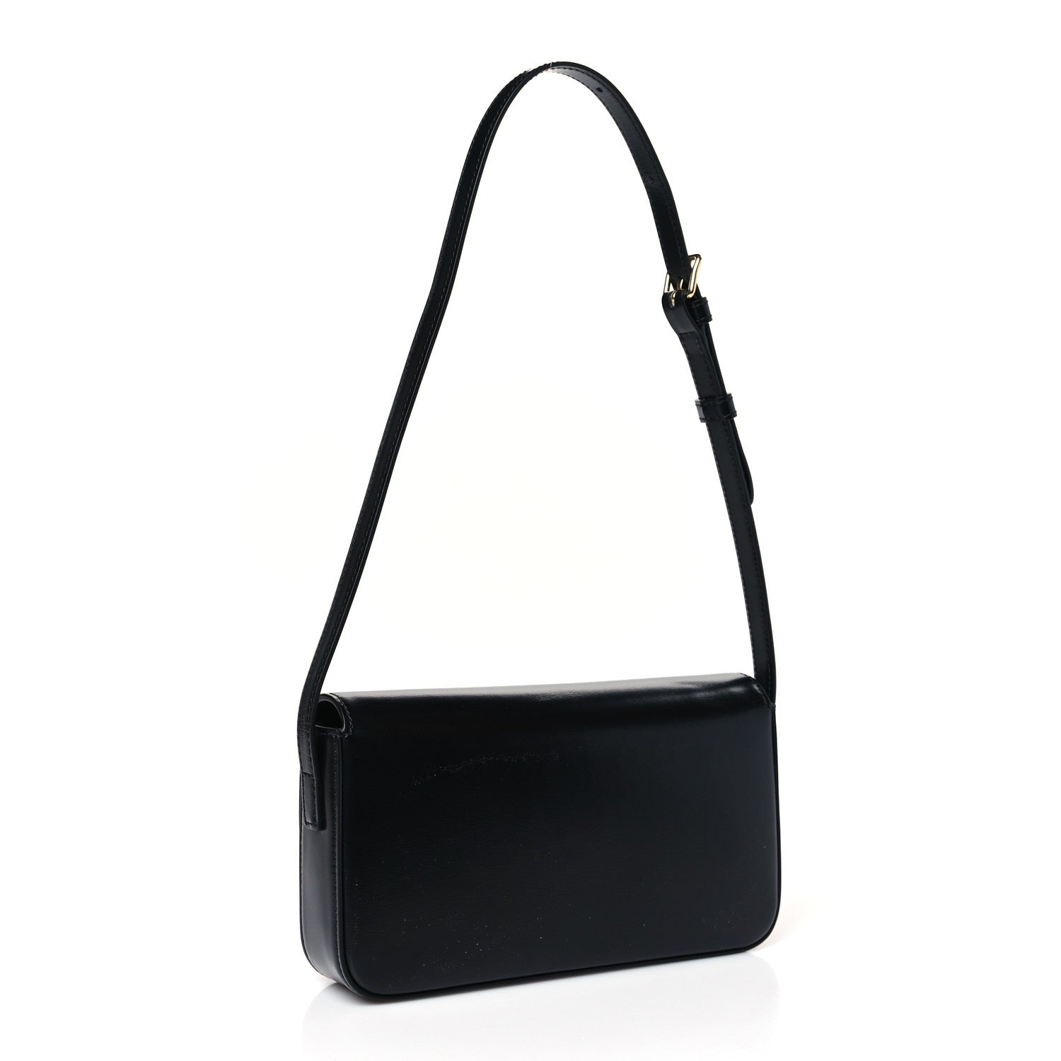 Celine Shiny Calfskin Triomphe Shoulder Bag Black 3 of 9