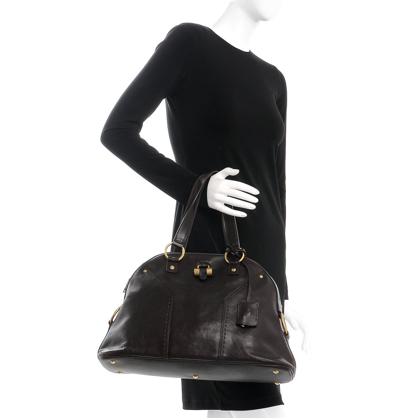 Calfskin Large Muse Dark Brown