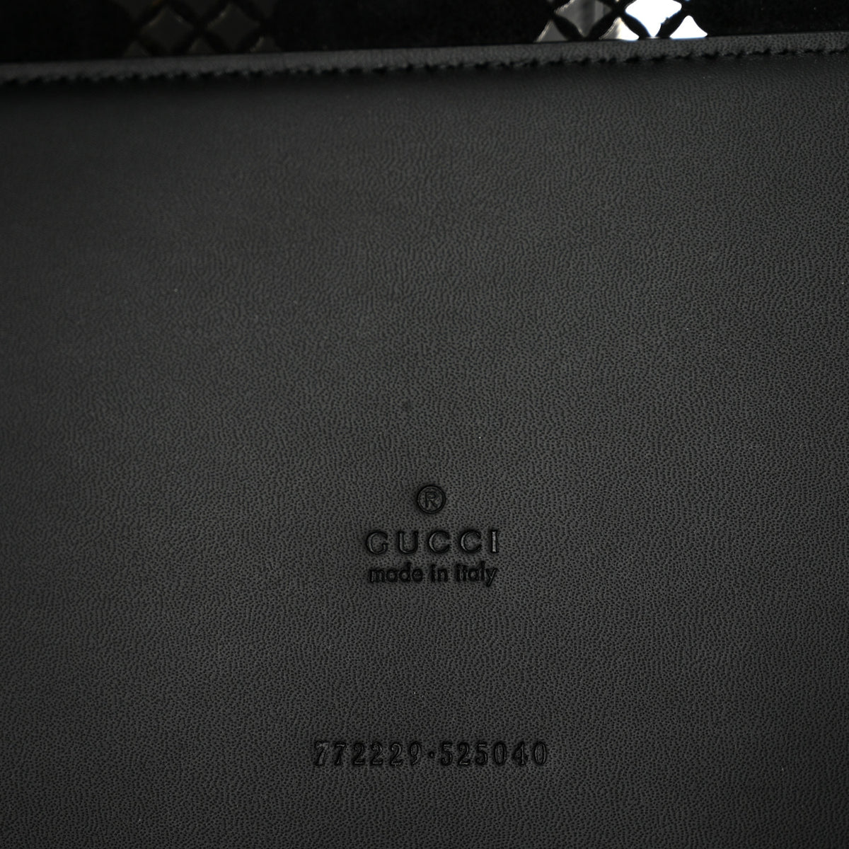 Calfskin GG Monogram Diamond Cut Medium Ophidia Tote Bag Black