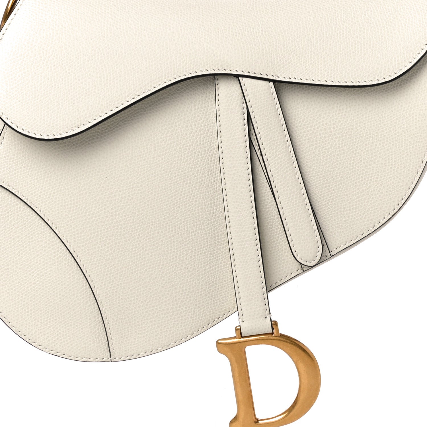 Christian Dior Grained Calfskin Saddle Bag White 8 of 12