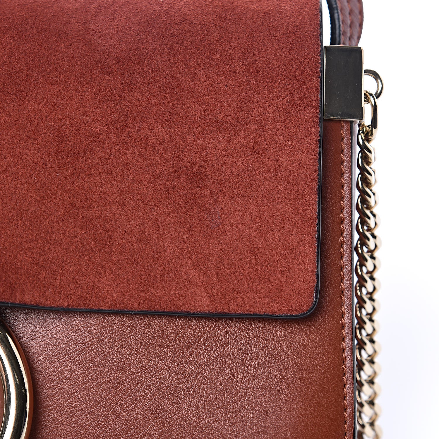 Chloe Suede Calfskin Small Faye Shoulder Bag Saffron Red 12 of 14