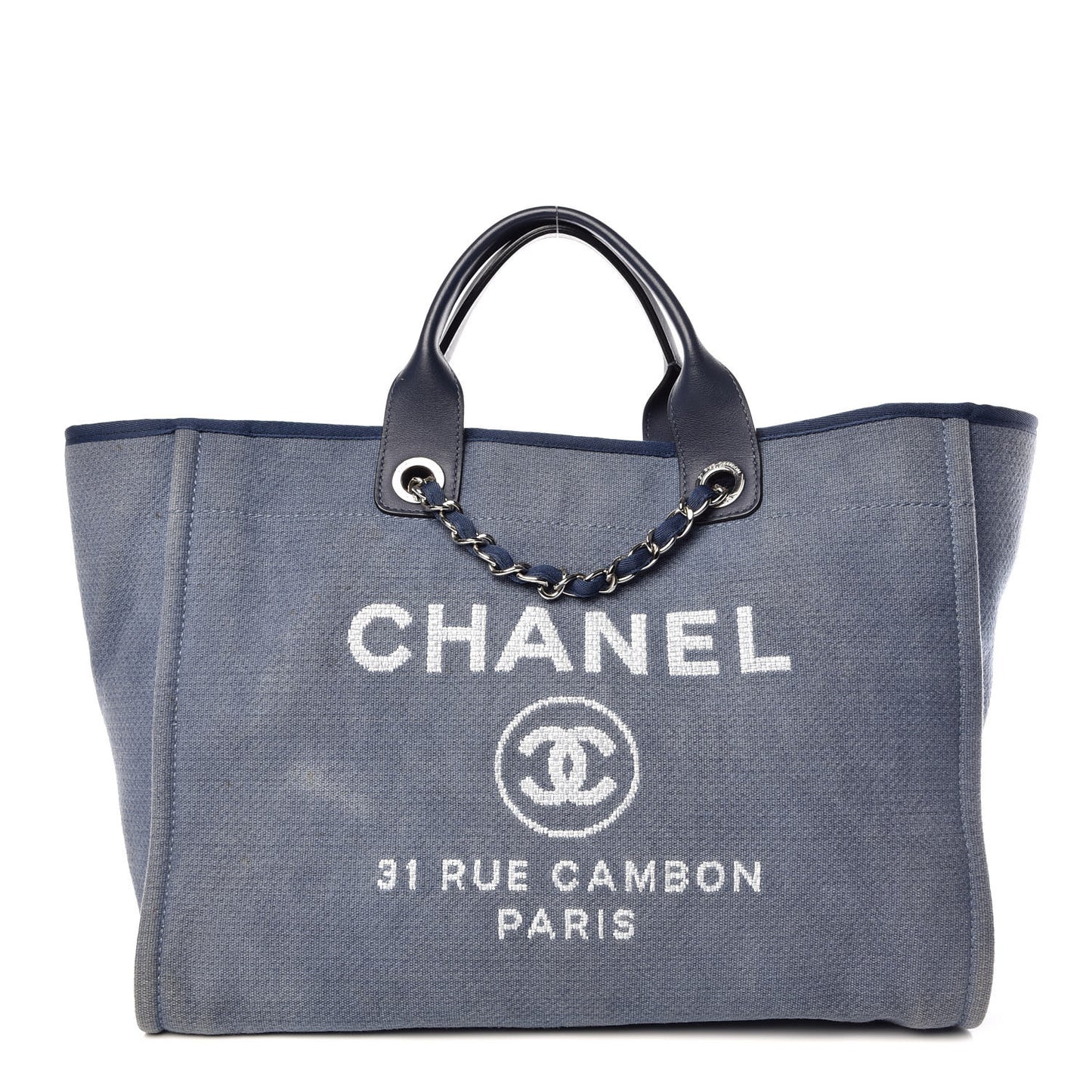 Canvas Large Deauville Tote Denim Blue