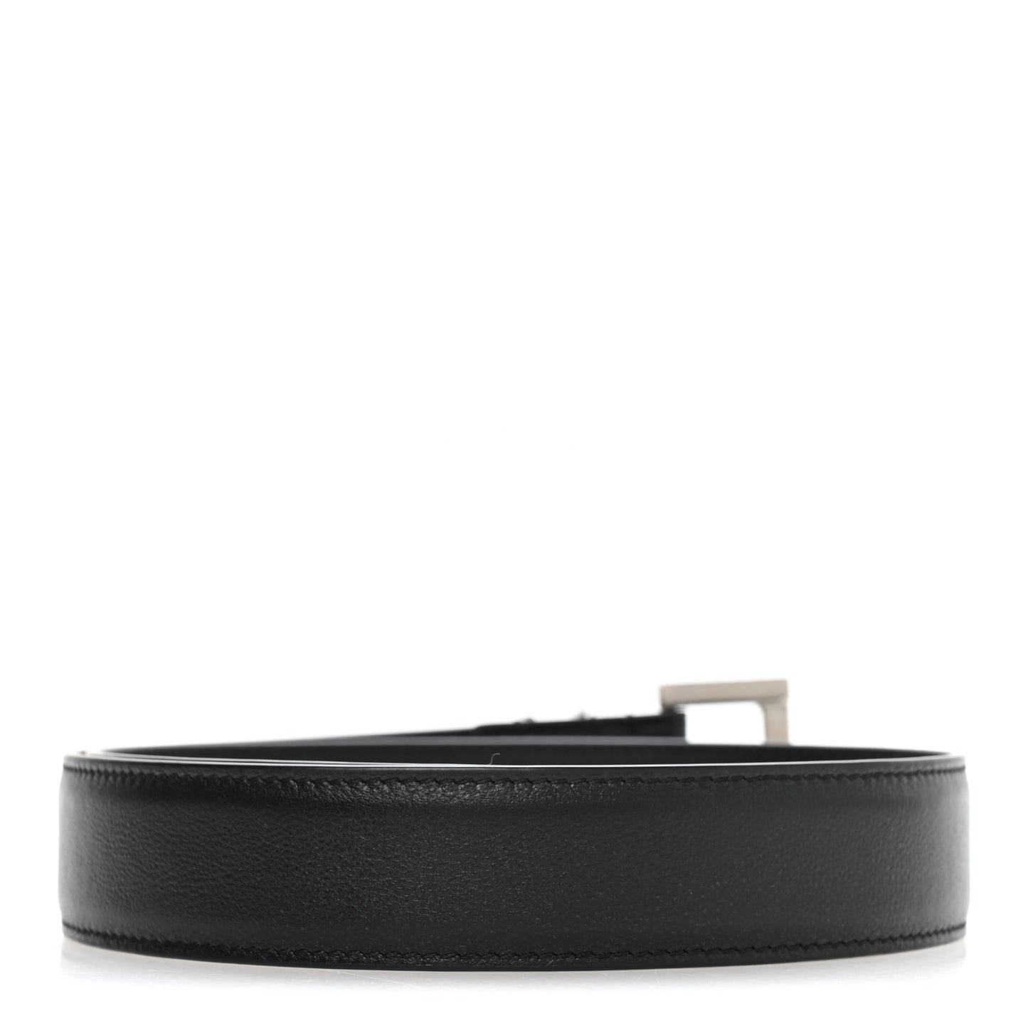 Smooth Calfskin Monogram Square Buckle Belt 65 26 Black