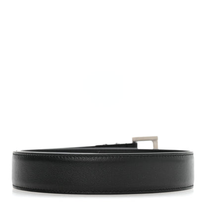 Saint Laurent Smooth Calfskin Monogram Square Buckle Belt 65 26 Black 2 of 5