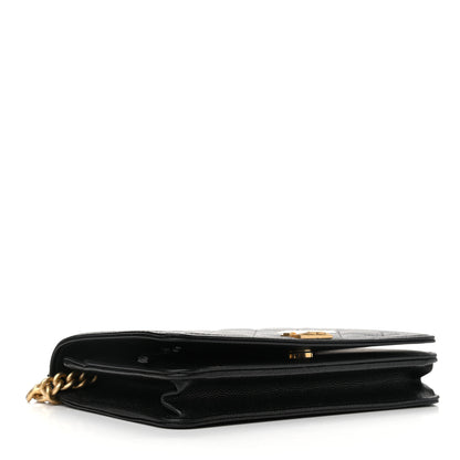 Chanel Caviar Quilted Boy Wallet On Chain WOC Black 4 of 12