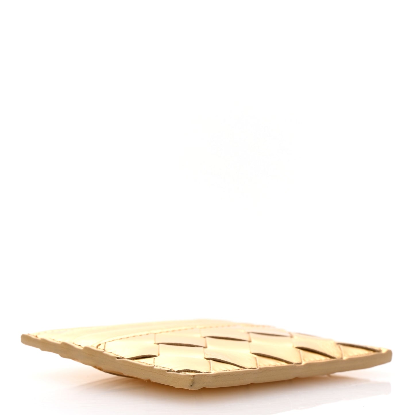 Metallic Nappa Intrecciato Card Case Gold