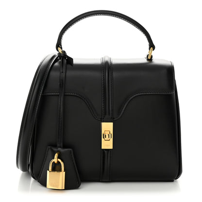 Celine Satinated Calfskin Mini 16 Top Handle Bag Black 1 of 12
