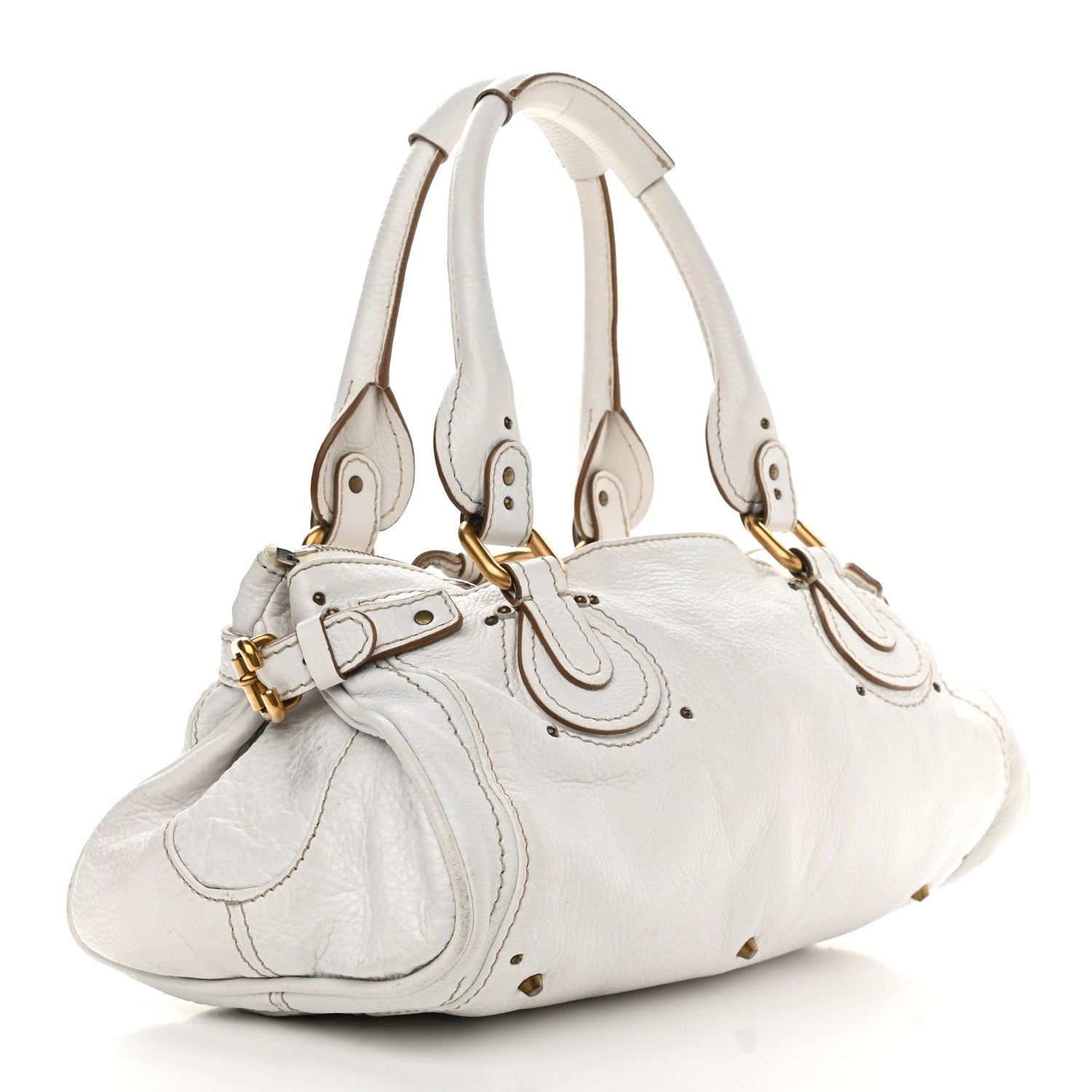 Chloe Calfskin Medium Paddington Satchel White 2 of 16