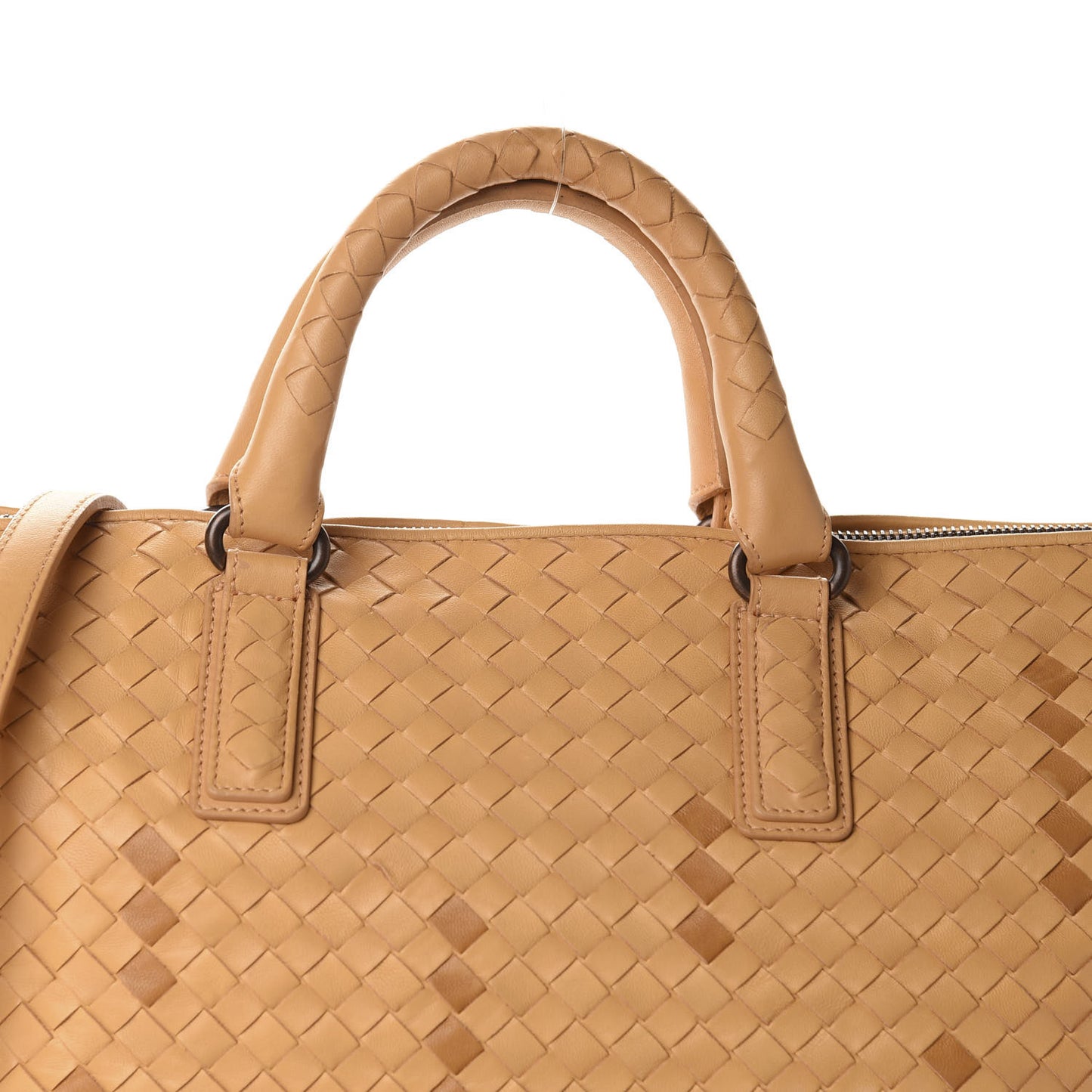 Nappa Intrecciato Medium Convertible Tote Camel