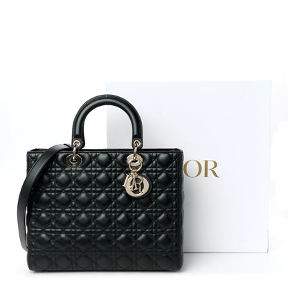 Christian Dior Lambskin Cannage Large Lady Dior Black 11 of 11