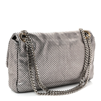 Chanel Metallic Crackled Calfskin Perforated Drill Flap Bronze 3 of 10