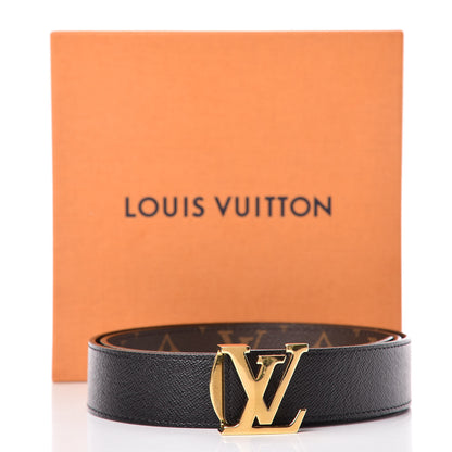 Louis Vuitton Calfskin Monogram 30mm LV Initiales Reversible Belt 80 32 Black 7 of 7