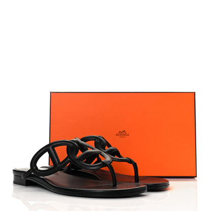 Hermes Nappa Womens Beach Sandals 41 Black 17 of 18