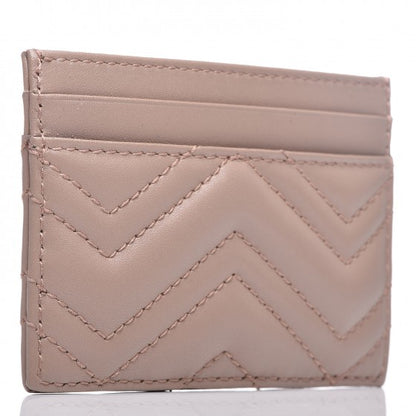 Gucci Calfskin Matelasse GG Marmont Card Holder Porcelain Rose 3 of 7