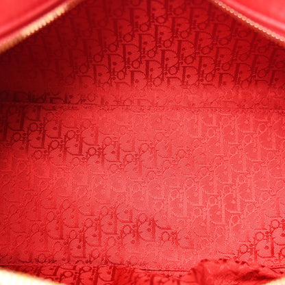 Christian Dior Lambskin Embossed Cannage Handbag Red 5 of 11
