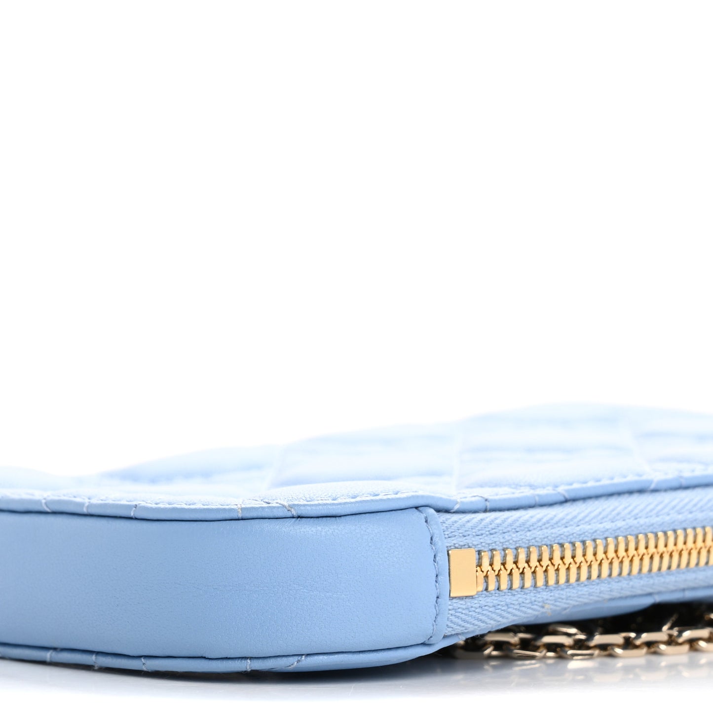 Lambskin Cannage Lady Dior Phone Holder Denim Blue
