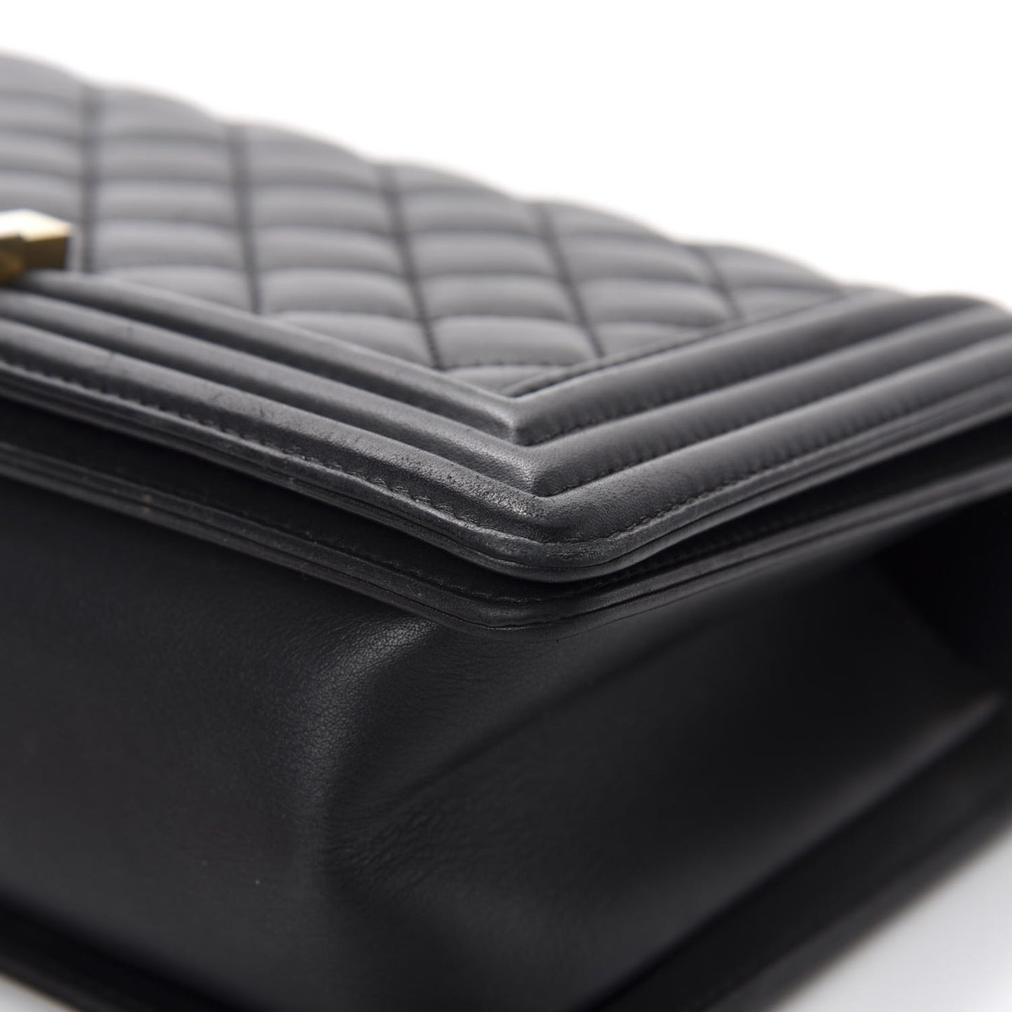 Calfskin Quilted Medium Boy Flap Black
