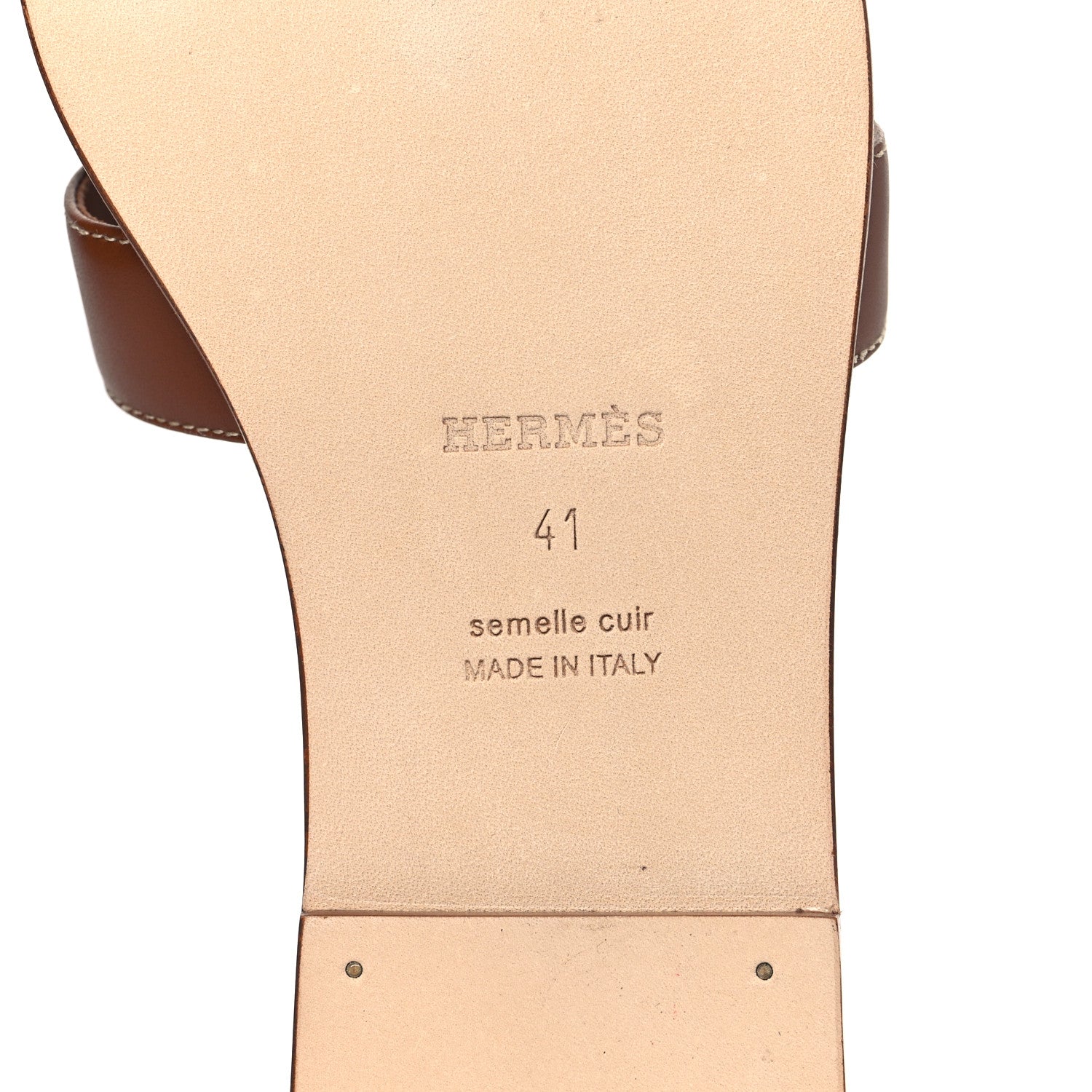 Hermes Box Calfskin Oran Sandals 41 Gold 6 of 9
