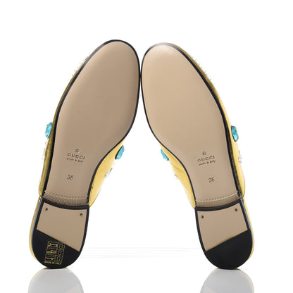 Gucci Metallic Nappa Crystal Womens Princetown Slippers 36 Gold 5 of 10