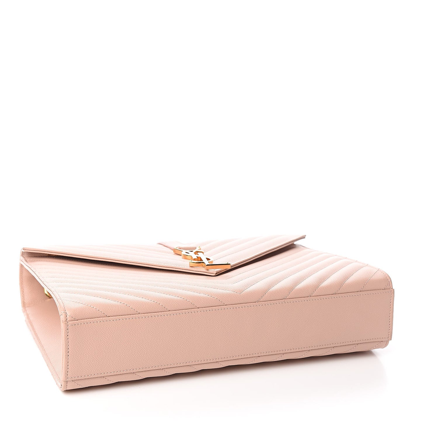 Grain De Poudre Matelasse Chevron Large Monogram Satchel Pale Pink