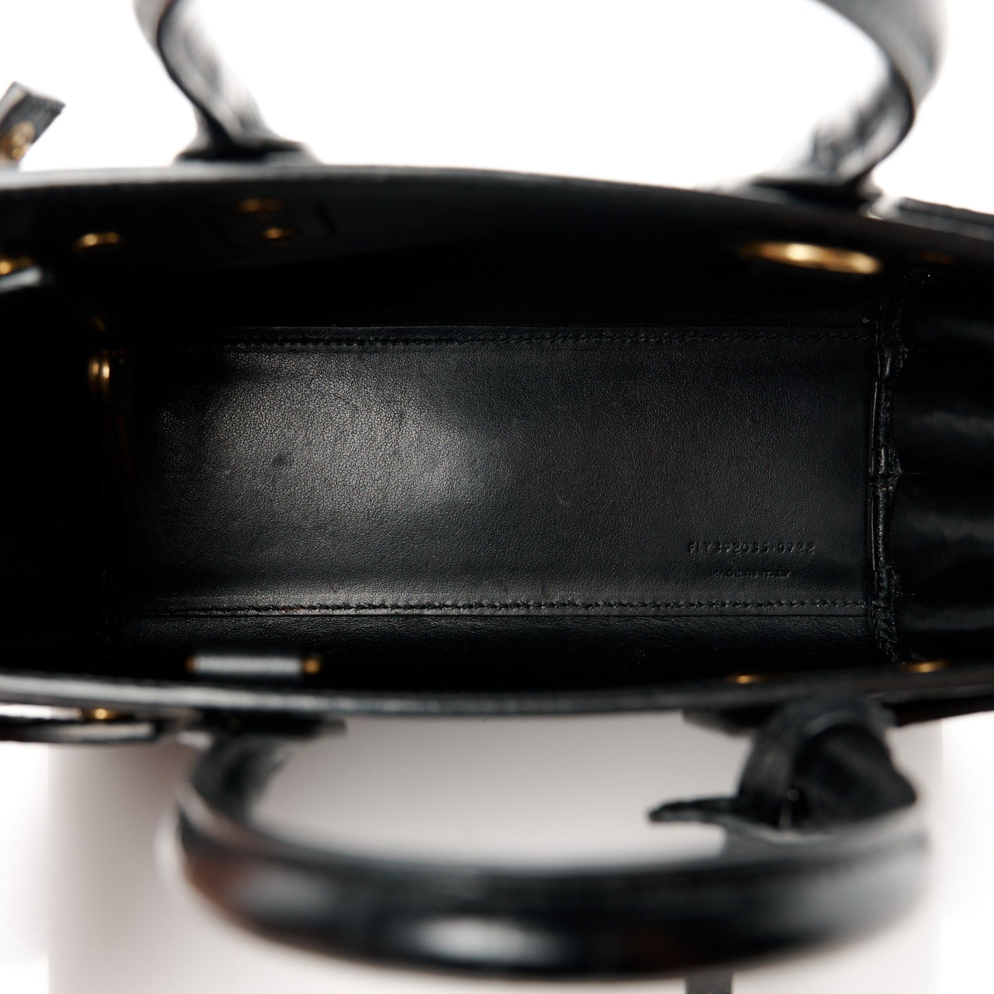 Calfskin Crocodile Embossed Nano Sac De Jour Black