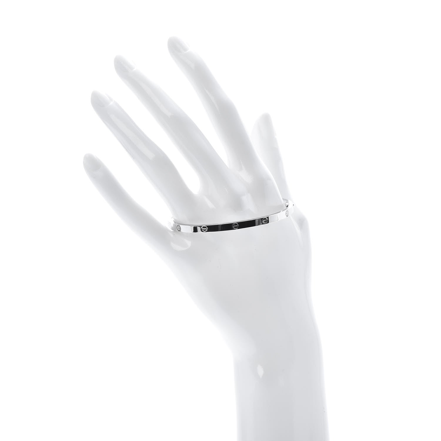 Cartier 18K White Gold Small LOVE Bracelet 17 2 of 5