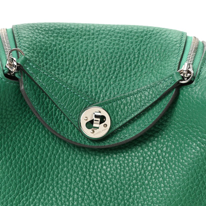 Hermes Taurillon Clemence Mini Lindy 20 Vert Vertigo 8 of 11